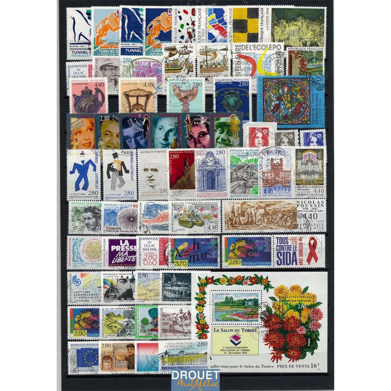 1994 France Année Complète Oblitérés