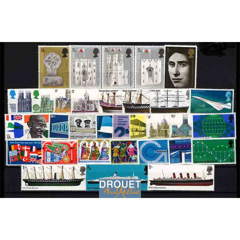 1969 Grandebretagne Année Complète Timbres Neufs