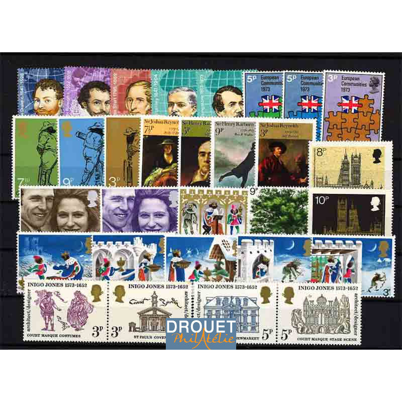 1973 Grandebretagne Année Complète Timbres Neufs