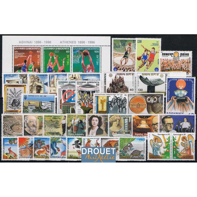 1987 Grèce Année Complète Timbres Neufs