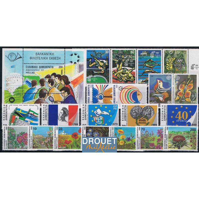 1989 Grèce Année Complète Timbres Neufs