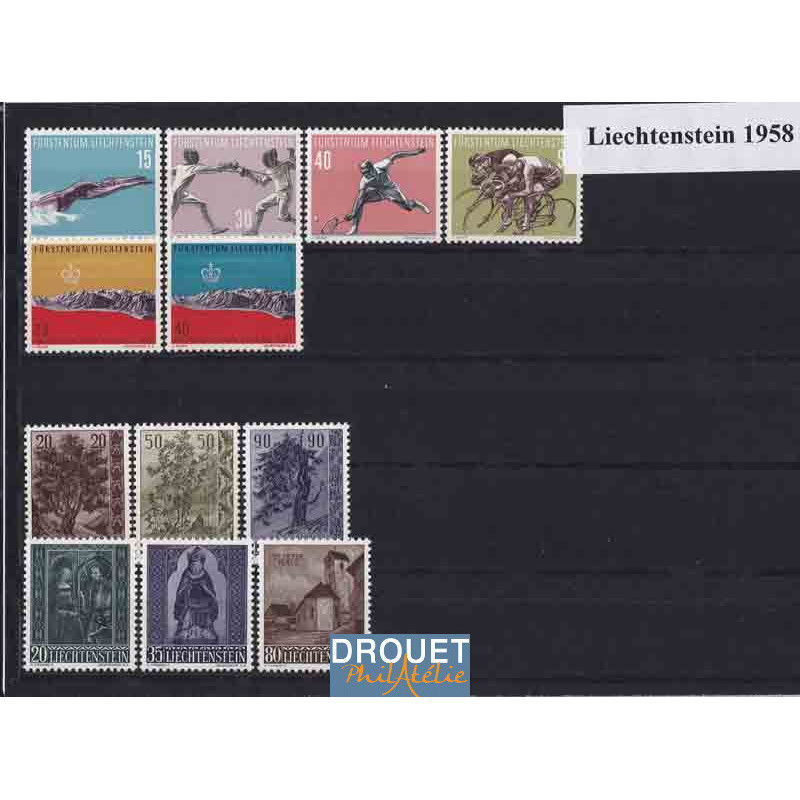 1957 Liechtenstein Année Complète Neufs