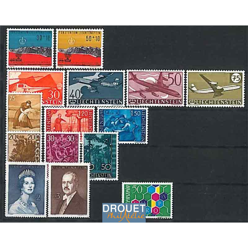 1960 Liechtenstein Année Complète Neufs