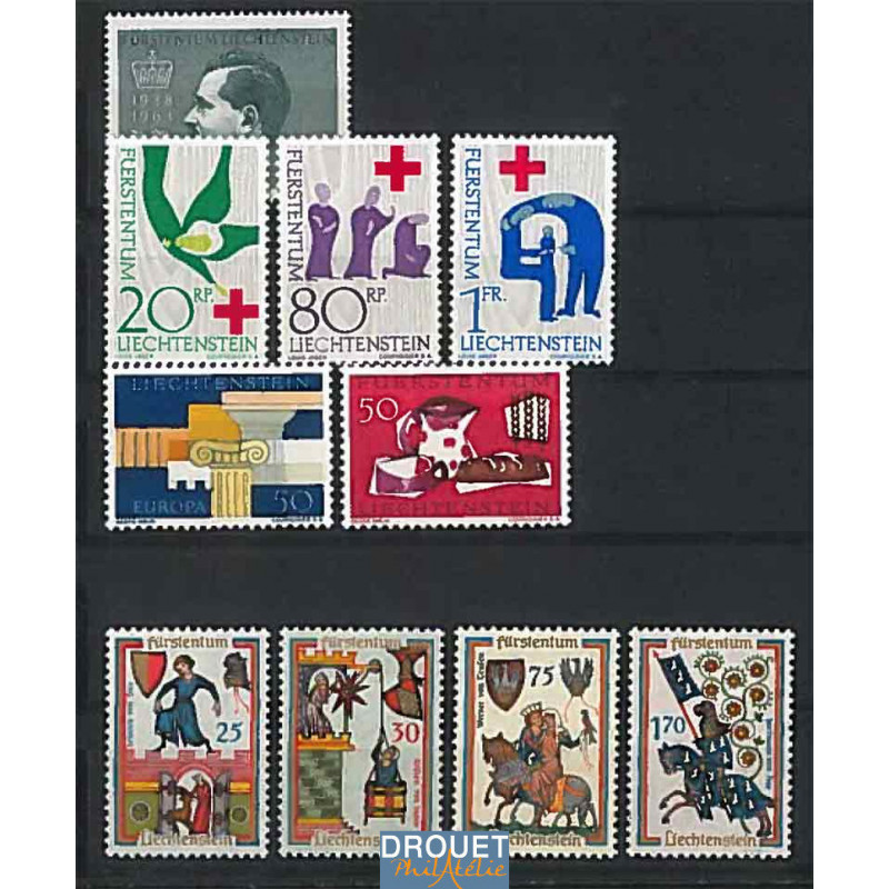 1963 Liechtenstein Année Complète Neufs