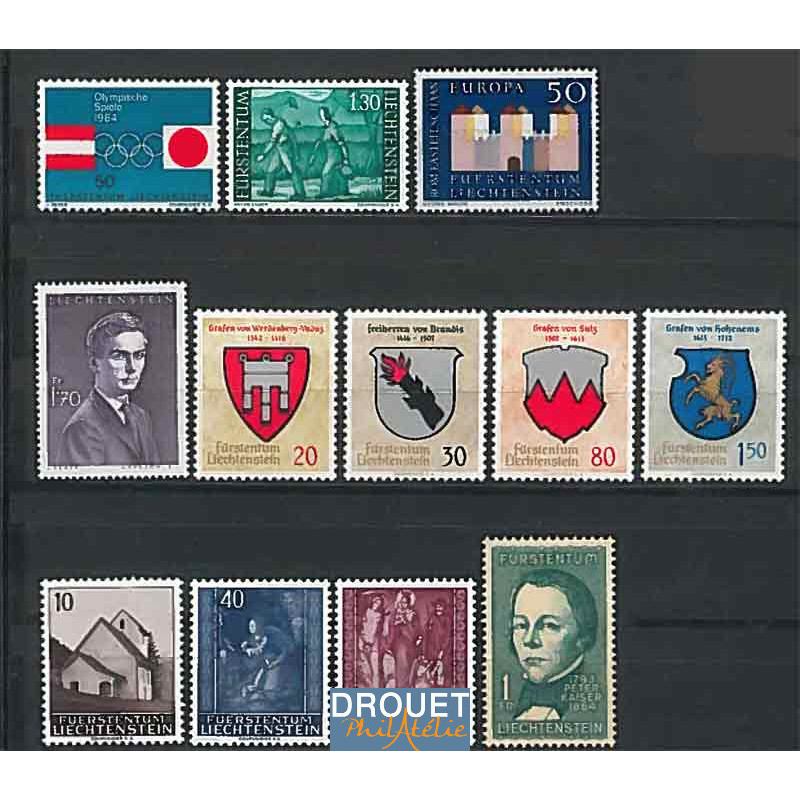 1964 Liechtenstein Année Complète Neufs