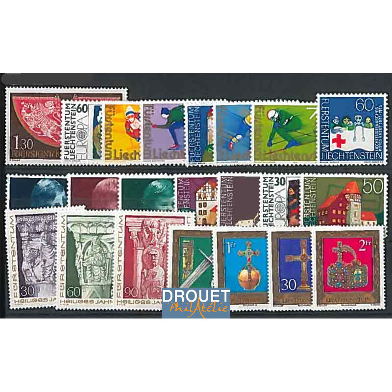 1975 Liechtenstein Année Complète Neufs