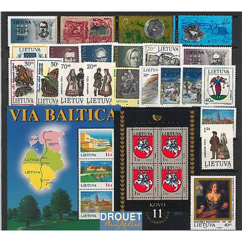 1995 Lituanie Année Complète Timbres Neufs