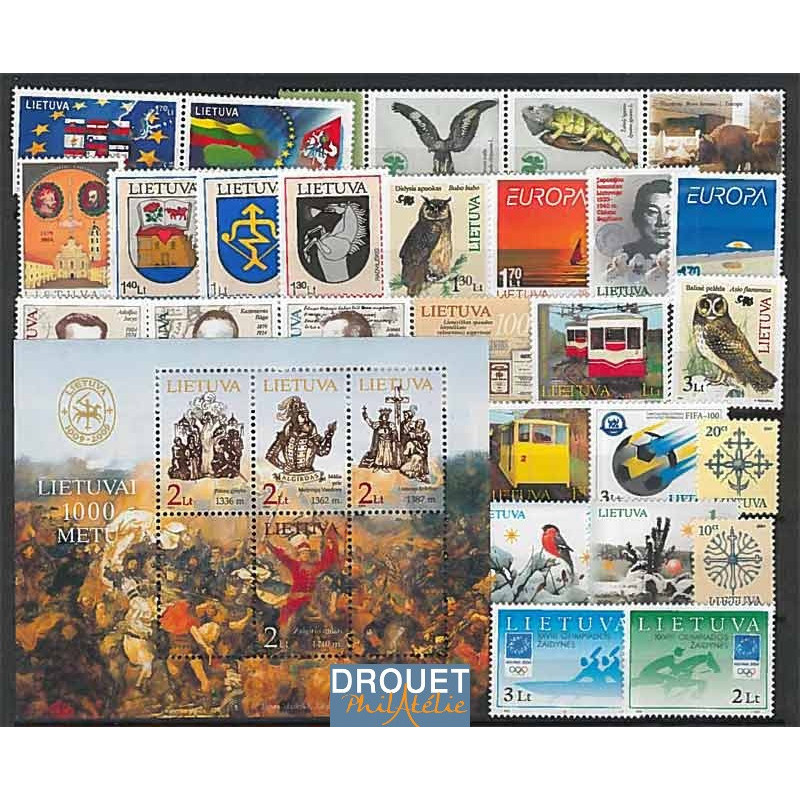 2004 Lituanie Année Complète Timbres Neufs