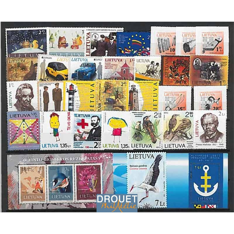 2013 Lituanie Année Complète Timbres Neufs