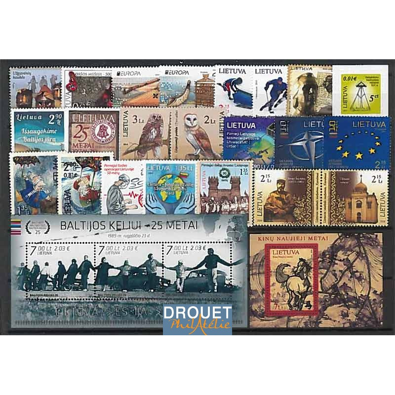 2014 Lituanie Année Complète Timbres Neufs