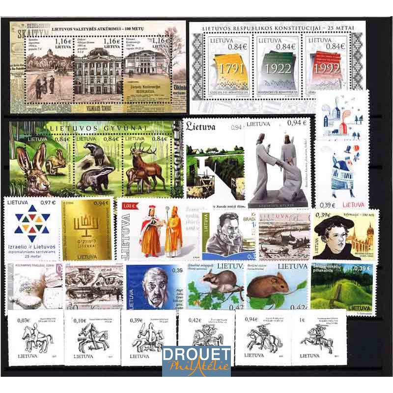 2017 Lituanie Année Complète Timbres Neufs