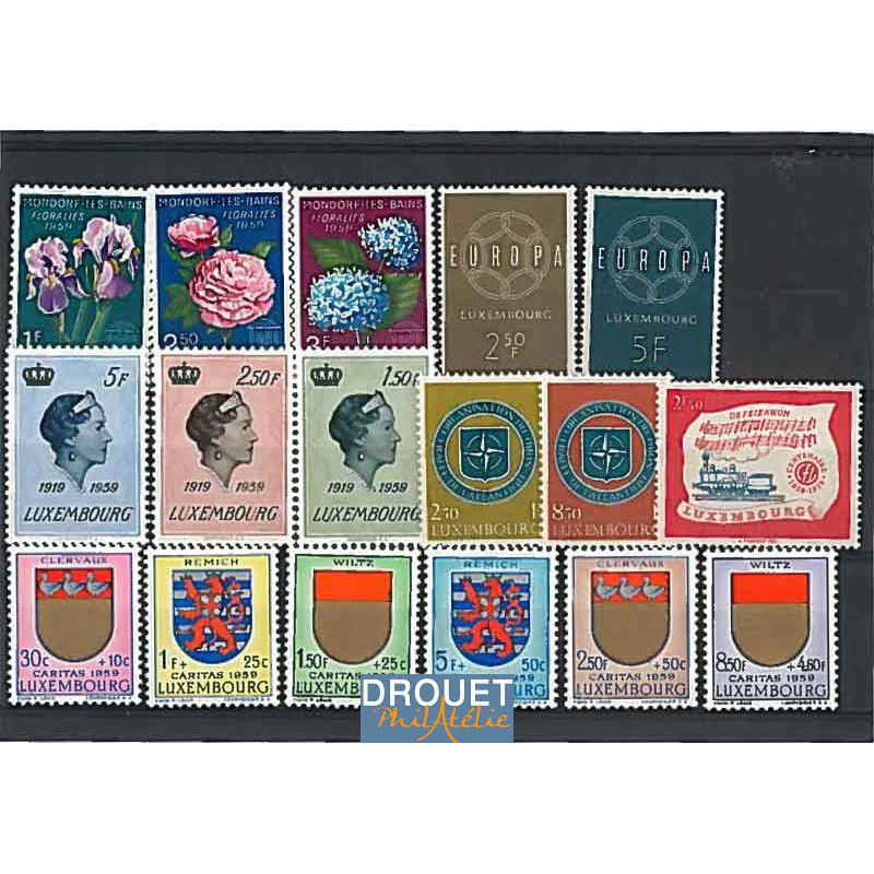 1959 Luxembourg Année Complète Timbres Neufs