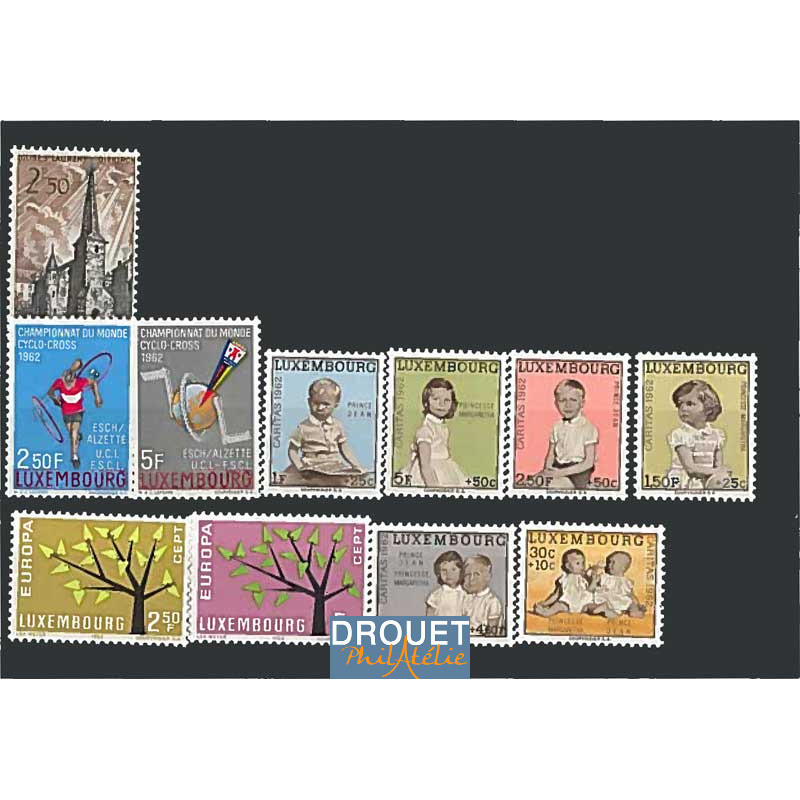 1962 Luxembourg Année Complète Timbres Neufs