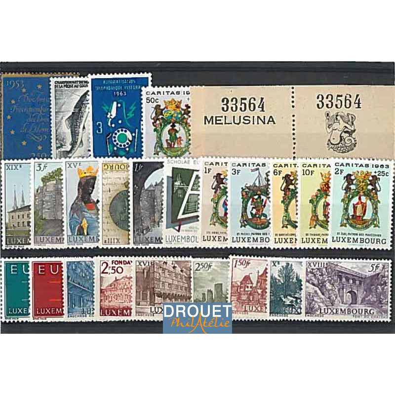 1963 Luxembourg Année Complète Timbres Neufs