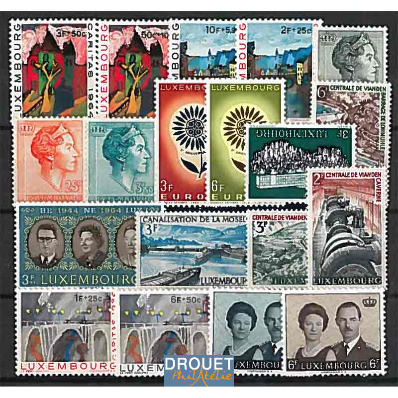 1964 Luxembourg Année Complète Timbres Neufs
