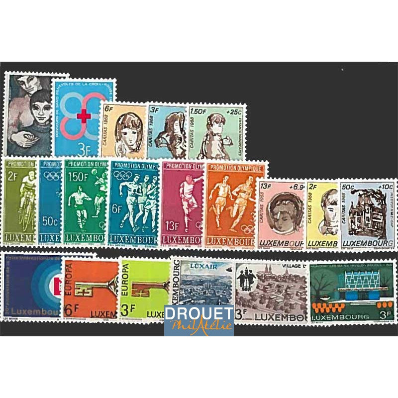 1968 Luxembourg Année Complète Timbres Neufs