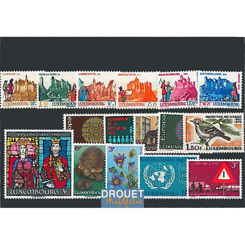 1970 Luxembourg Année Complète Timbres Neufs
