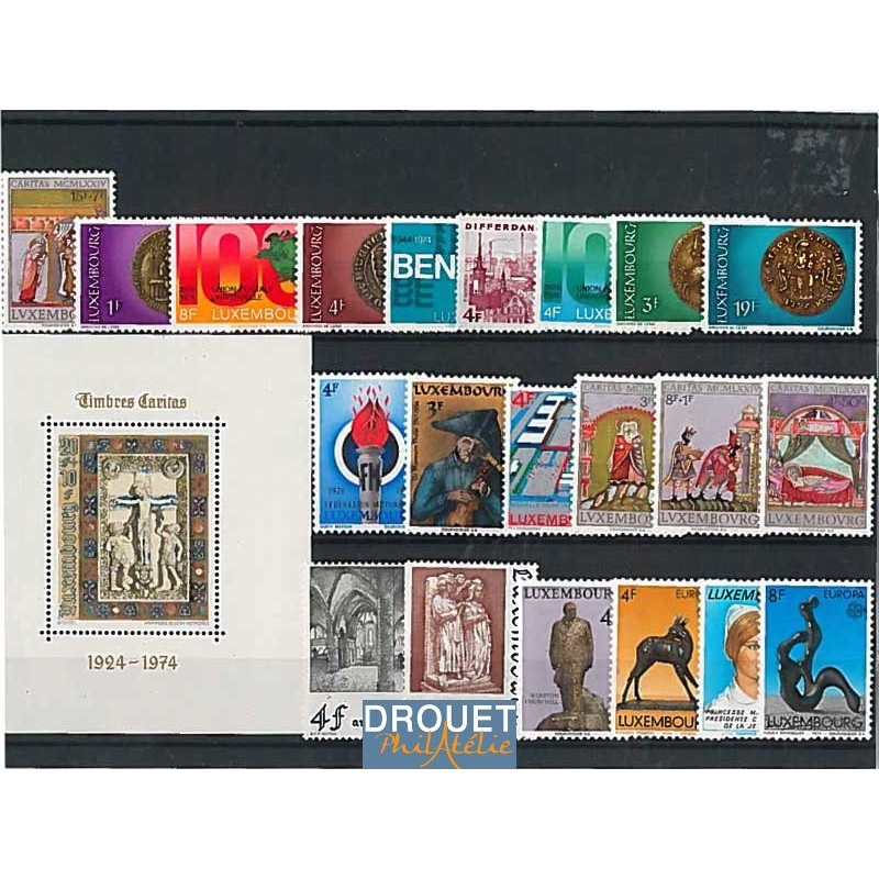 1974 Luxembourg Année Complète Timbres Neufs