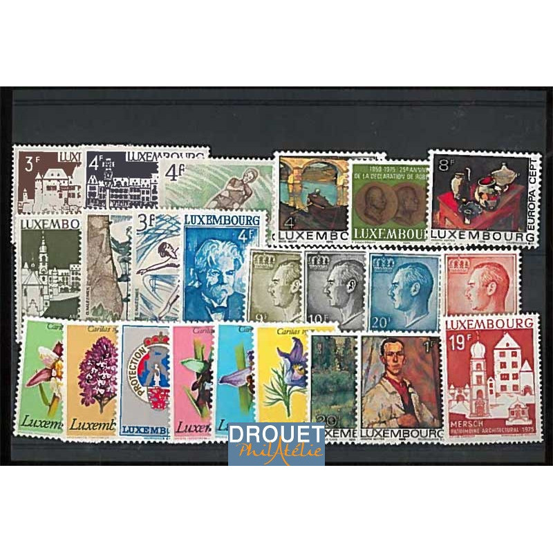 1975 Luxembourg Année Complète Timbres Neufs