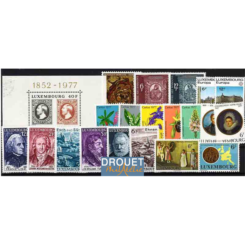 1977 Luxembourg Année Complète Timbres Neufs
