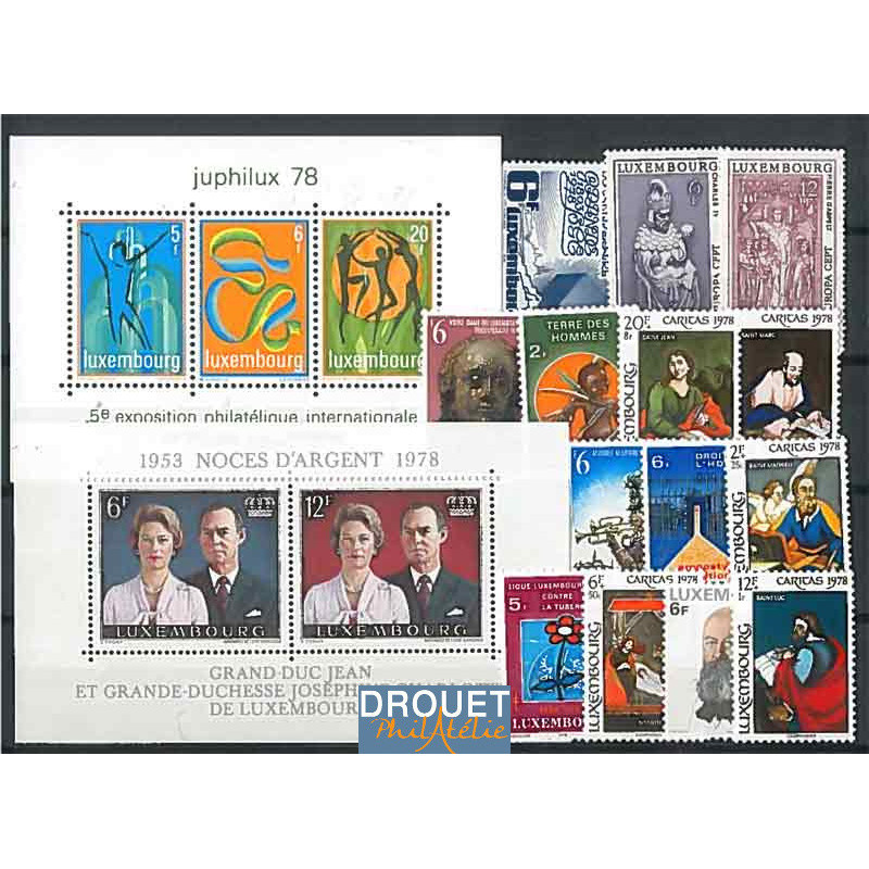 1978 Luxembourg Année Complète Timbres Neufs