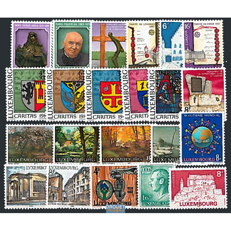 1982 Luxembourg Année Complète Timbres Neufs