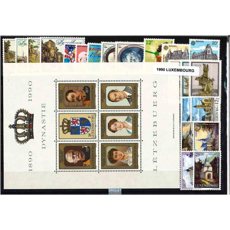1990 Luxembourg Année Complète Timbres Neufs