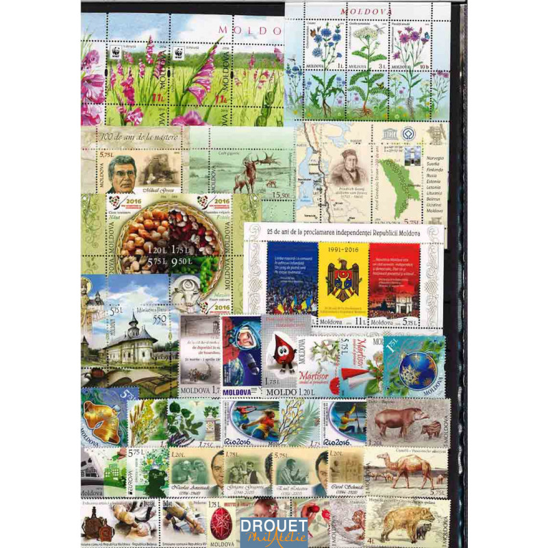 2016 Moldavie Année Complète Timbres Neufs