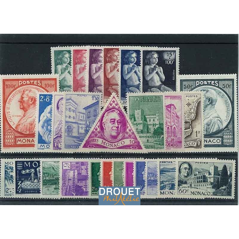 1946 Monaco Année Complète Timbres Neufs