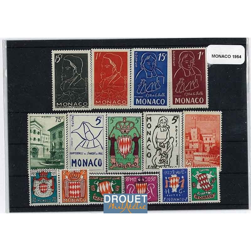 1954 Monaco Année Complète Timbres Neufs