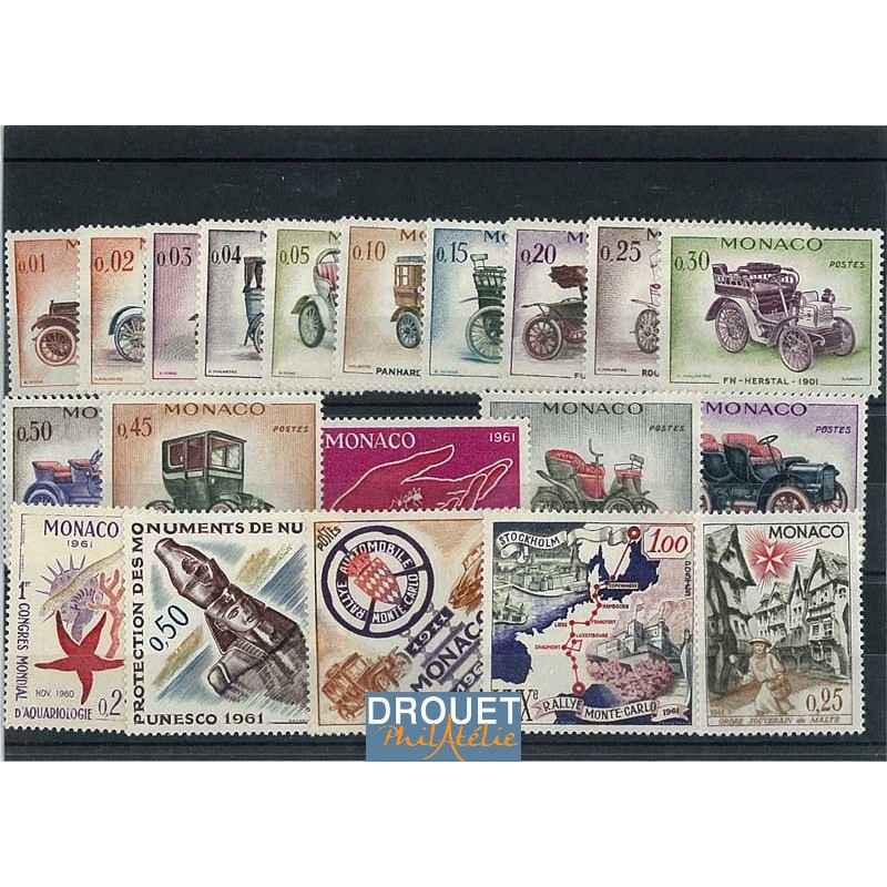 1961 Monaco Année Complète Timbres Neufs