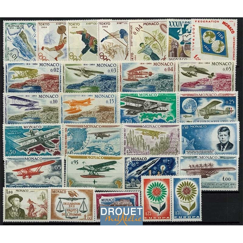 1964 Monaco Année Complète Timbres Neufs