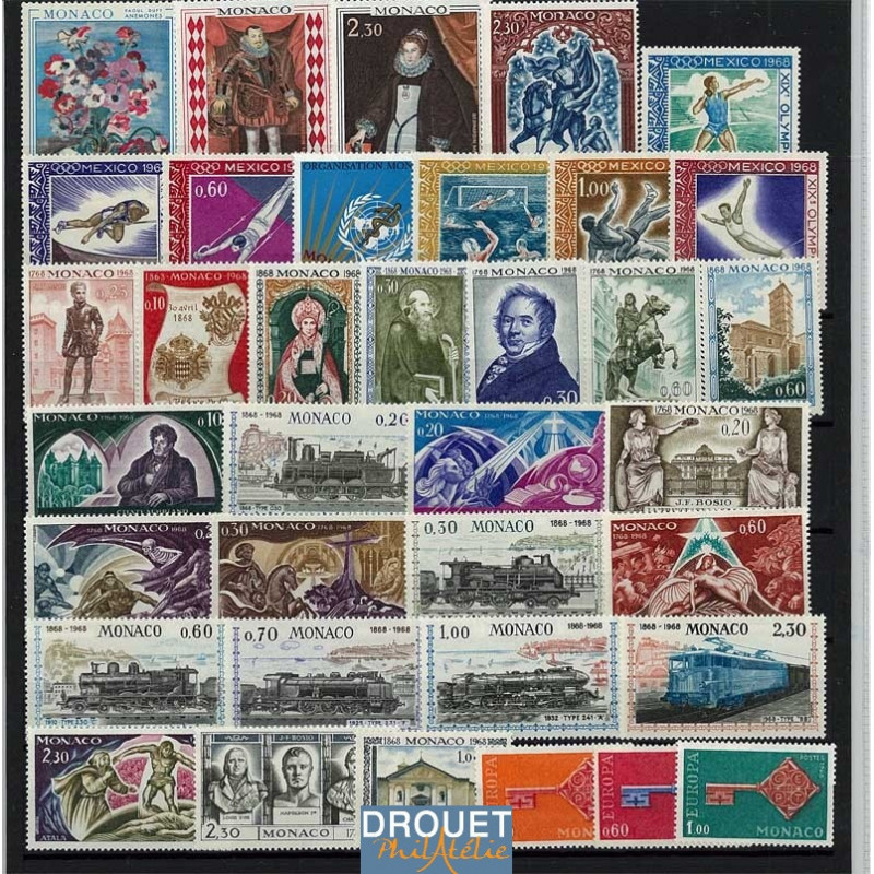 1968 Monaco Année Complète Timbres Neufs