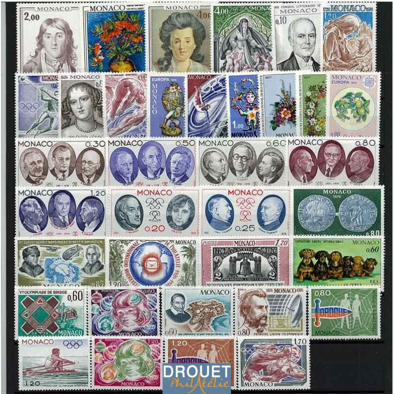 1976 Monaco Année Complète Timbres Neufs