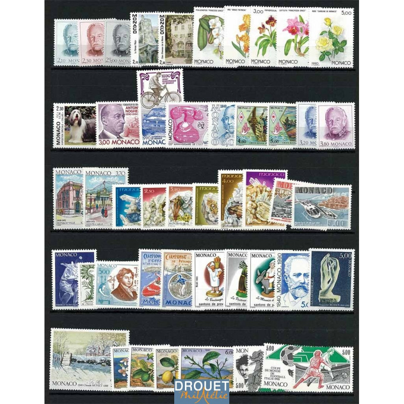 1990 Monaco Année Complète Timbres Neufs