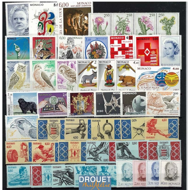 1993 Monaco Année Complète Timbres Neufs