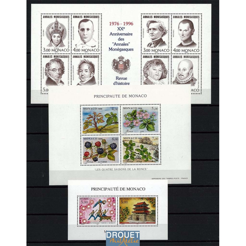 1996 Monaco Année Complète Timbres Neufs