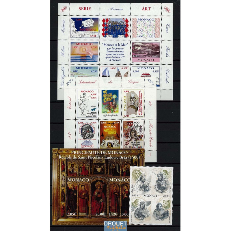 2000 Monaco Année Complète Timbres Neufs