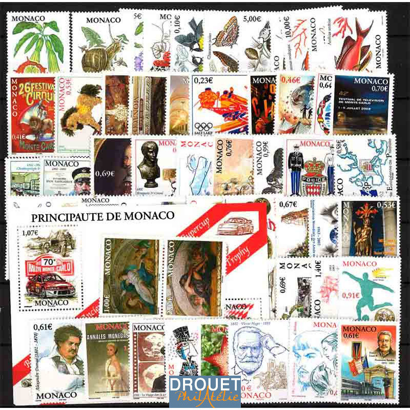 2002 Monaco Année Complète Timbres Neufs