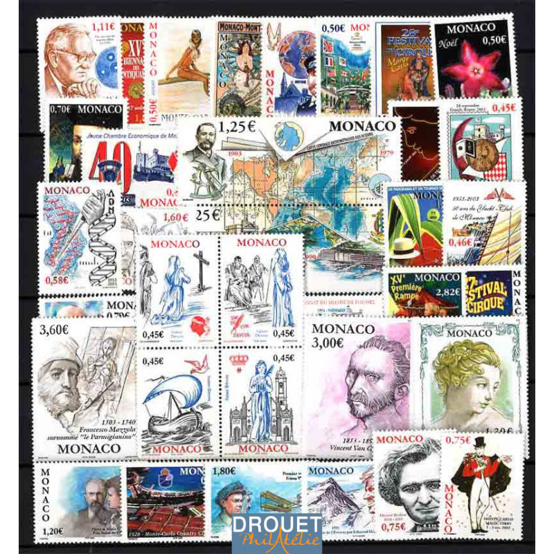 2003 Monaco Année Complète Timbres Neufs