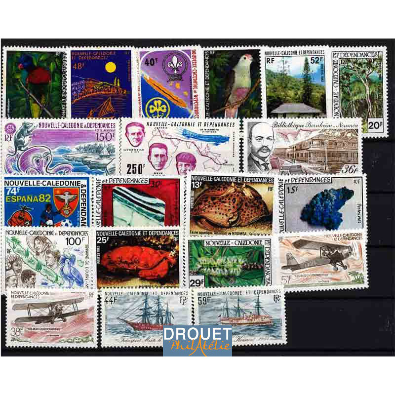 1982 Nlle Calédonie Année Complète Timbres Neufs