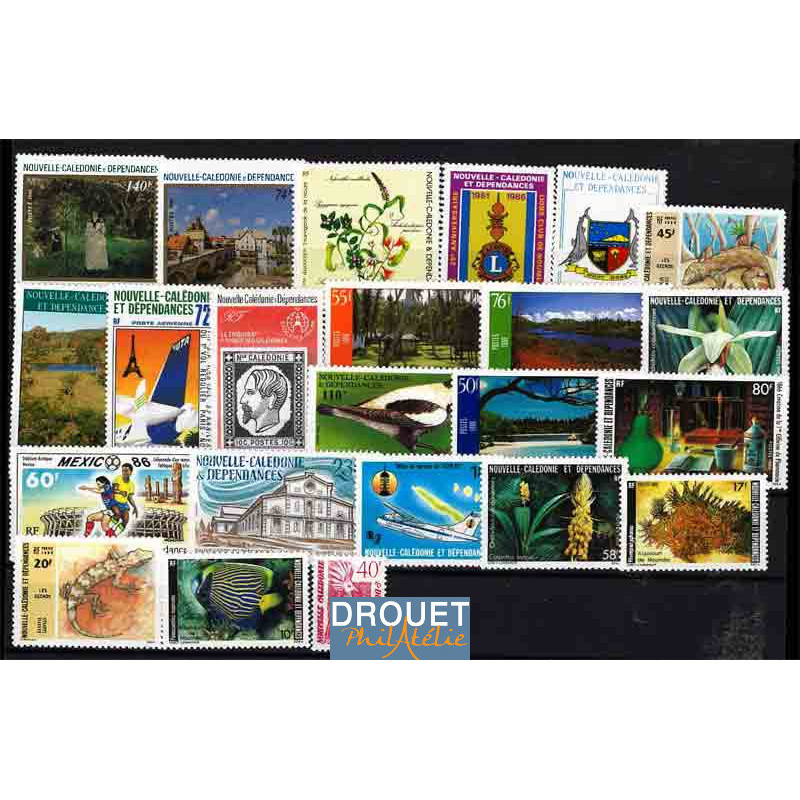 1986 Nlle Calédonie Année Complète Timbres Neufs