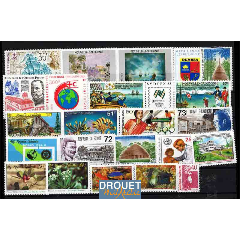 1988 Nlle Calédonie Année Complète Timbres Neufs