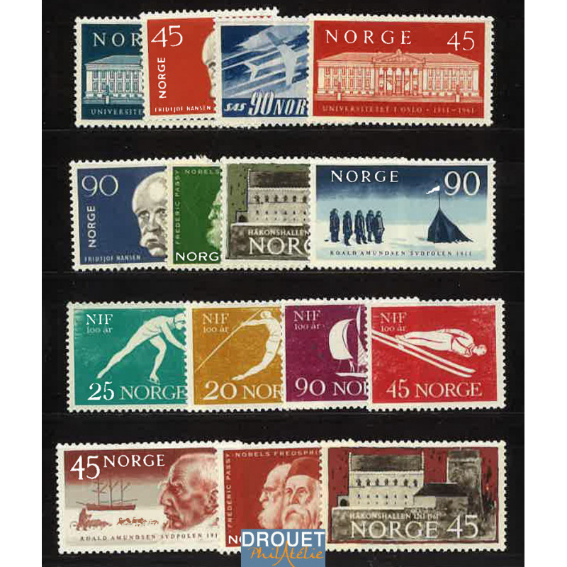 1961 Norvège Année Complète Timbres Neufs