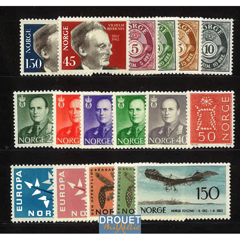 1962 Norvège Année Complète Timbres Neufs