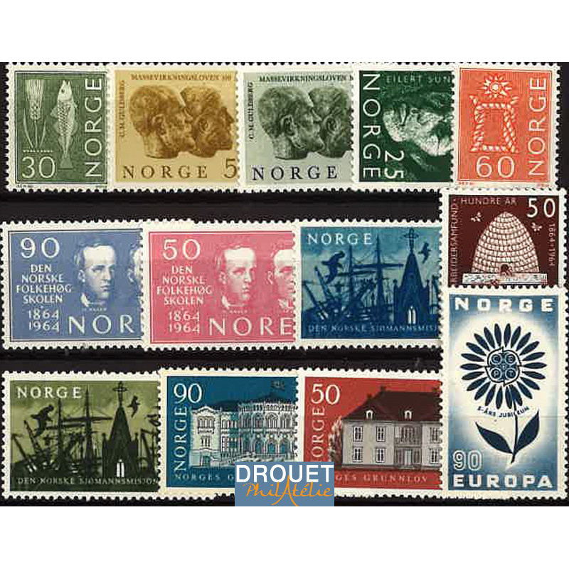 1964 Norvège Année Complète Timbres Neufs