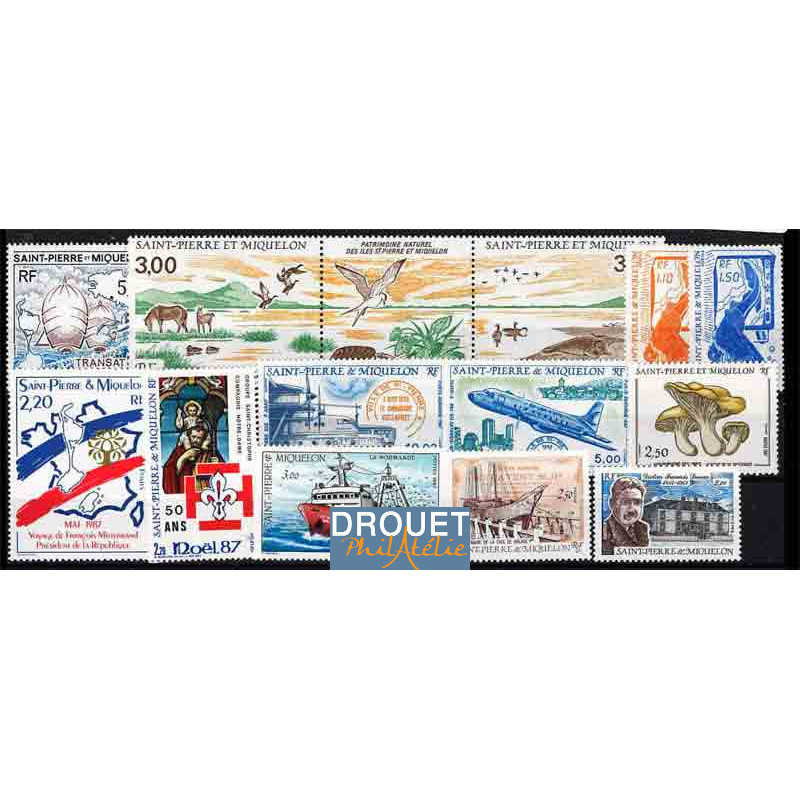 1987 St Pierre Et Miquelon Année Complète Timbres Neufs