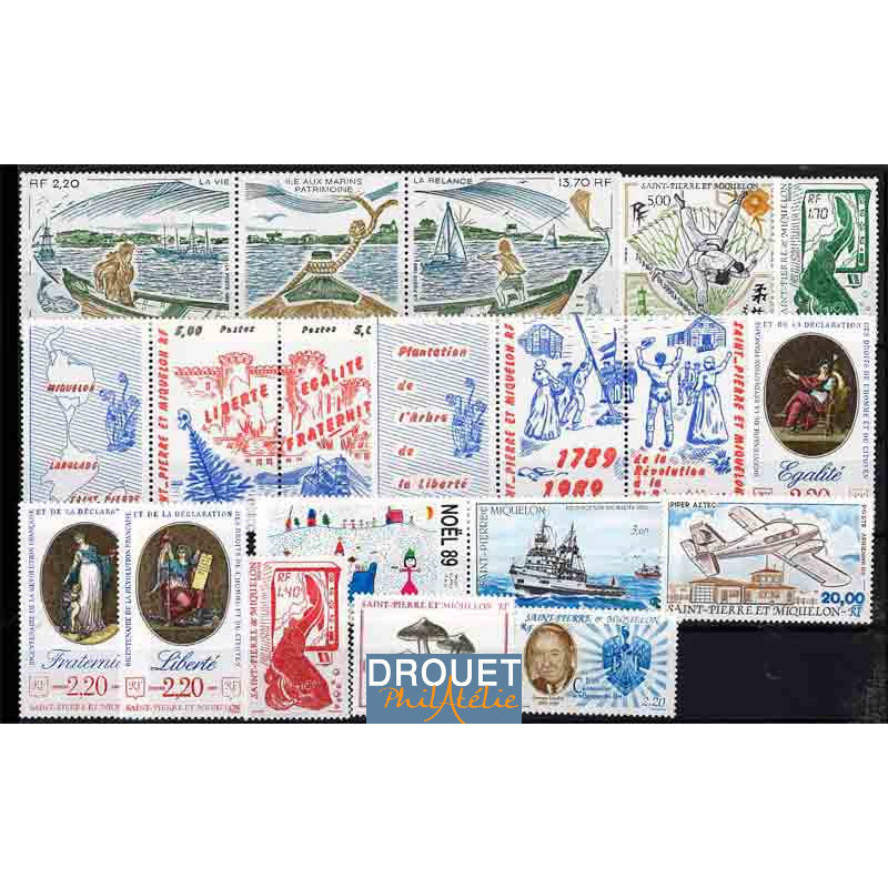 1989 St Pierre Et Miquelon Année Complète Timbres Neufs