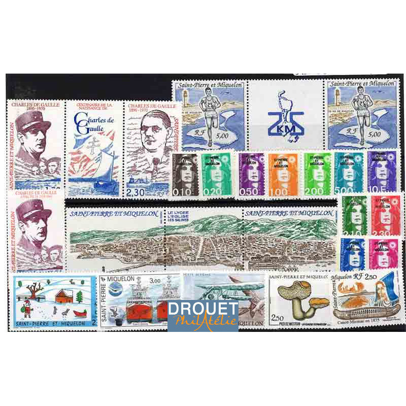 1990 St Pierre Et Miquelon Année Complète Timbres Neufs