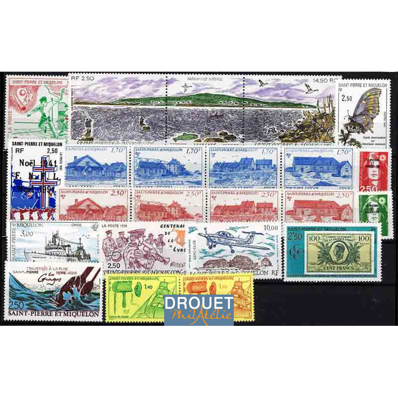 1991 St Pierre Et Miquelon Année Complète Timbres Neufs